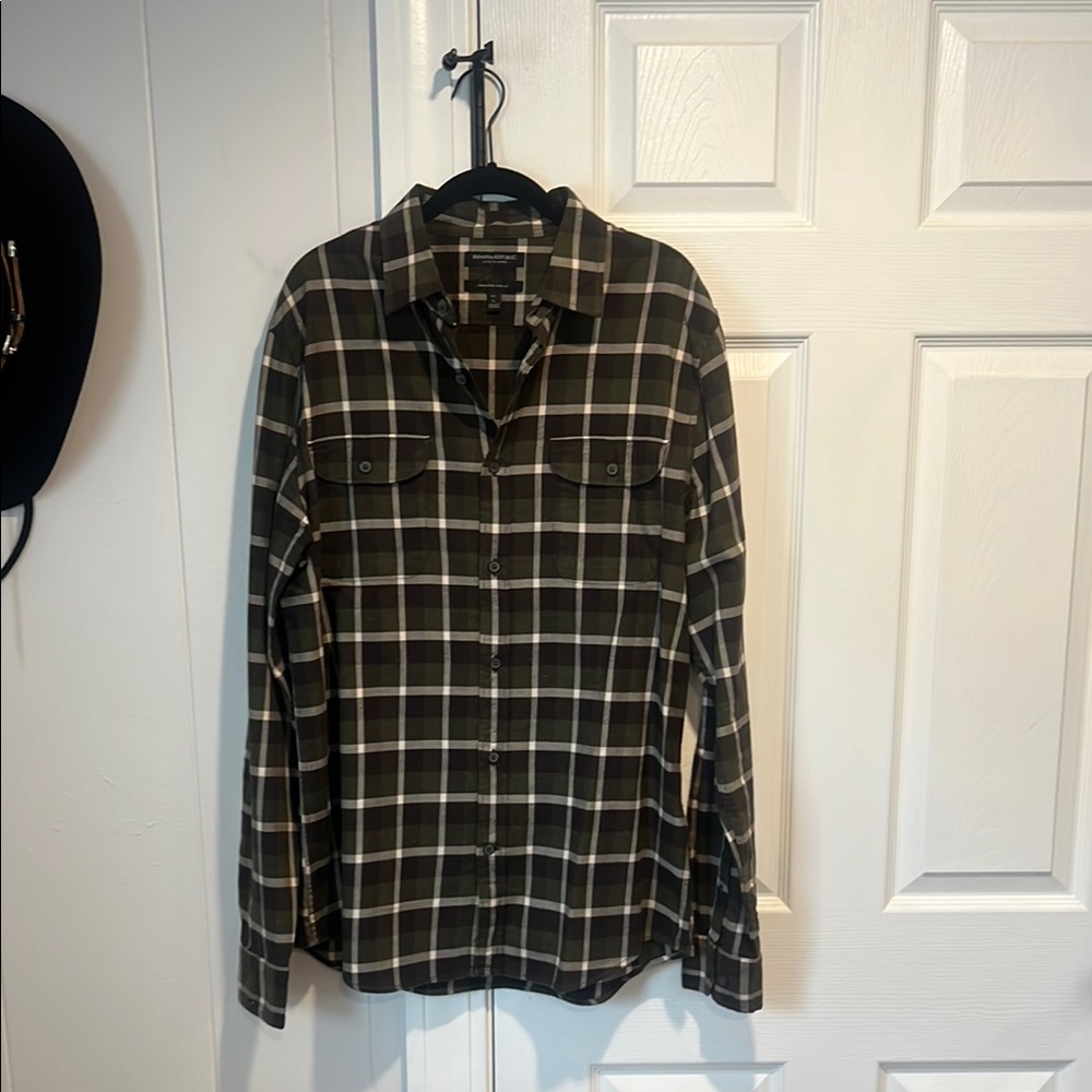 NWOT Banana Republic Men’s Plaid Button-Up Shirt Large Tall